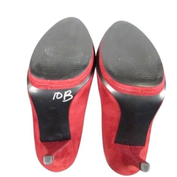 Guess Womens Red Suede Peep Toe Platform Heels Size 6.5 - Picture 5 of 6